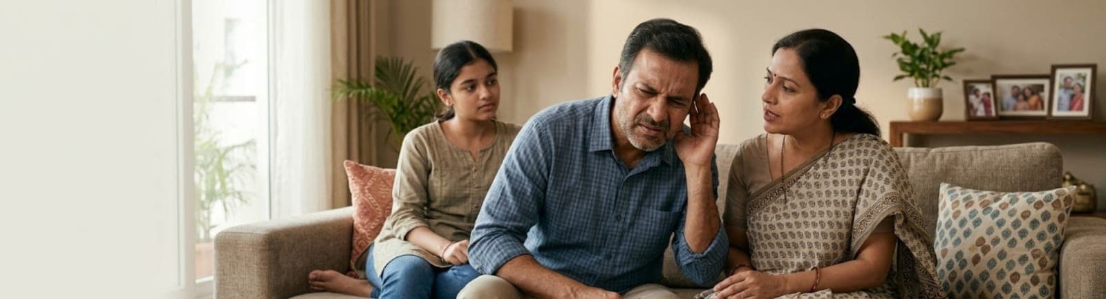 Audiologist supporting a patient with hearing loss guidance